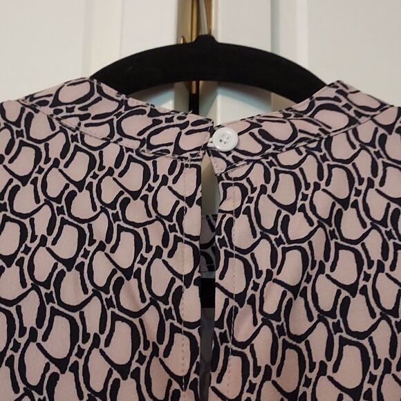 Pink and Black Dress print lightweight boho summer dress size m - Picture 3 of 10